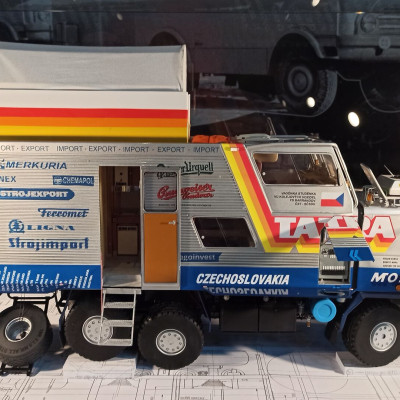 Model Tatry kolem světa Marka Kassy v Muzeu n&aacute;kladn&iacute;ch autombobilů Tatra